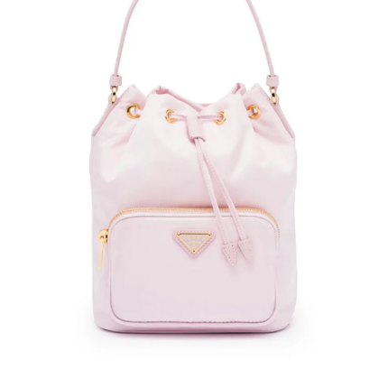 PP Duet Re-Nylon Bucket Shoulder Bag in Alabaster Pink