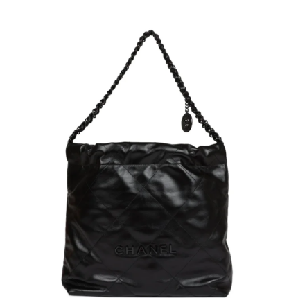 CC Small 22 Bag SO Black Calfskin Black Hardware
