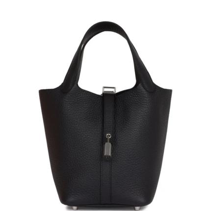 H Picotin Lock 18 Caban Clemence Palladium Bag