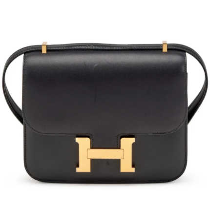 H Constance Bag 18 Black Epsom Gold Hardware