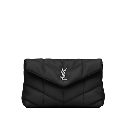 Ysl Puffer Small Pouch in Quilted Lambskin