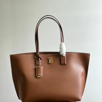 Bur Motif Leather Medium Tote Bag