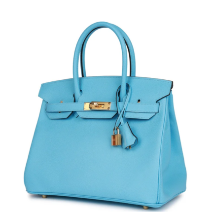 H Birkin 30 Celeste Epsom Gold Hardware