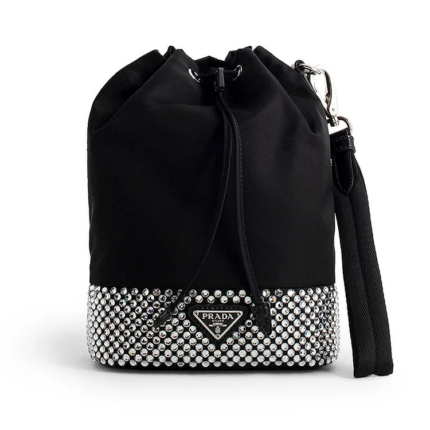 PP Bucket Re-Nylon Bag with Artificial Crystals