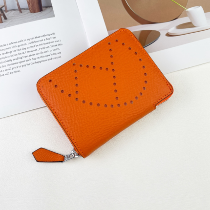 Hermes Silk Empson-Barenia Leather Wallets