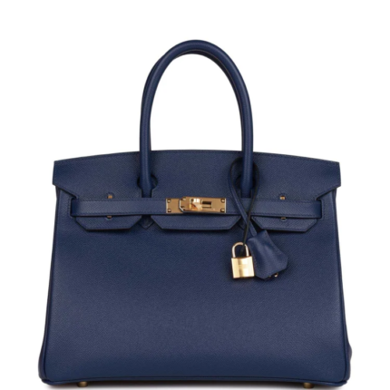 H Birkin 30 Blue Saphir Epsom Gold Hardware