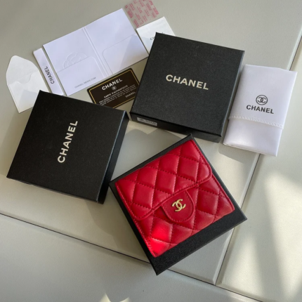 CC Small Classic Flap Wallet Red Bag For Women