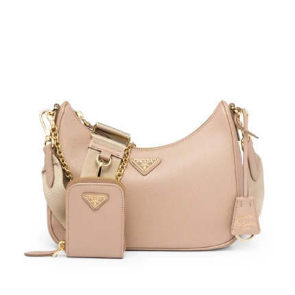 PP Re-Edition 2005 Saffiano leather bag in Beige