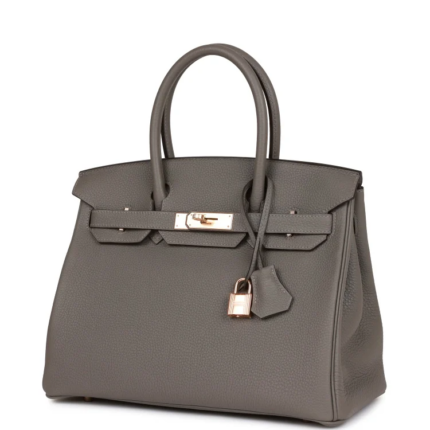 H Birkin 30 Gris Meyer Togo Rose Gold