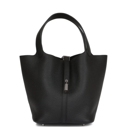 H Black Clemence Picotin Bag Palladium Hardware
