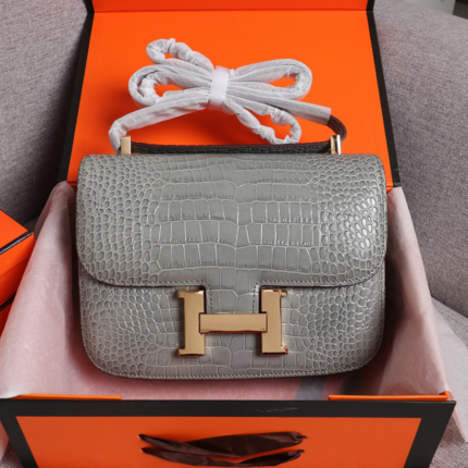 Hermes Crocodile Embossed Crossbody Bag