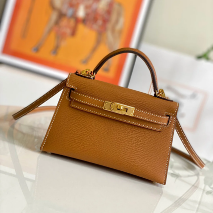 Hermes mini Kelly gold toned hardware for women