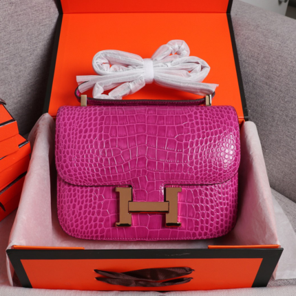 Hermes Crocodile Embossed Crossbody Bag