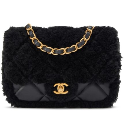 Chanel Mini Flap Black Lambskin Gold Hardware