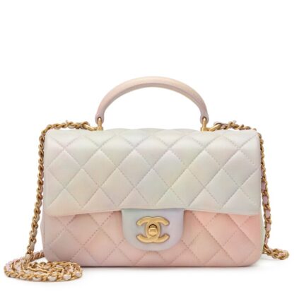 Chanel Pink Ombre Mini Flap Bag Gold Hardware