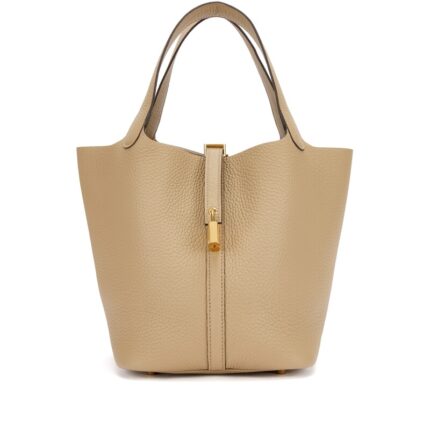 Hermès Picotin 22 Beige Marfa Clemence GHW