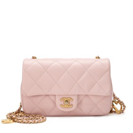Chanel Pink Mini Flap Bag Gold Hardware